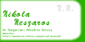 nikola meszaros business card